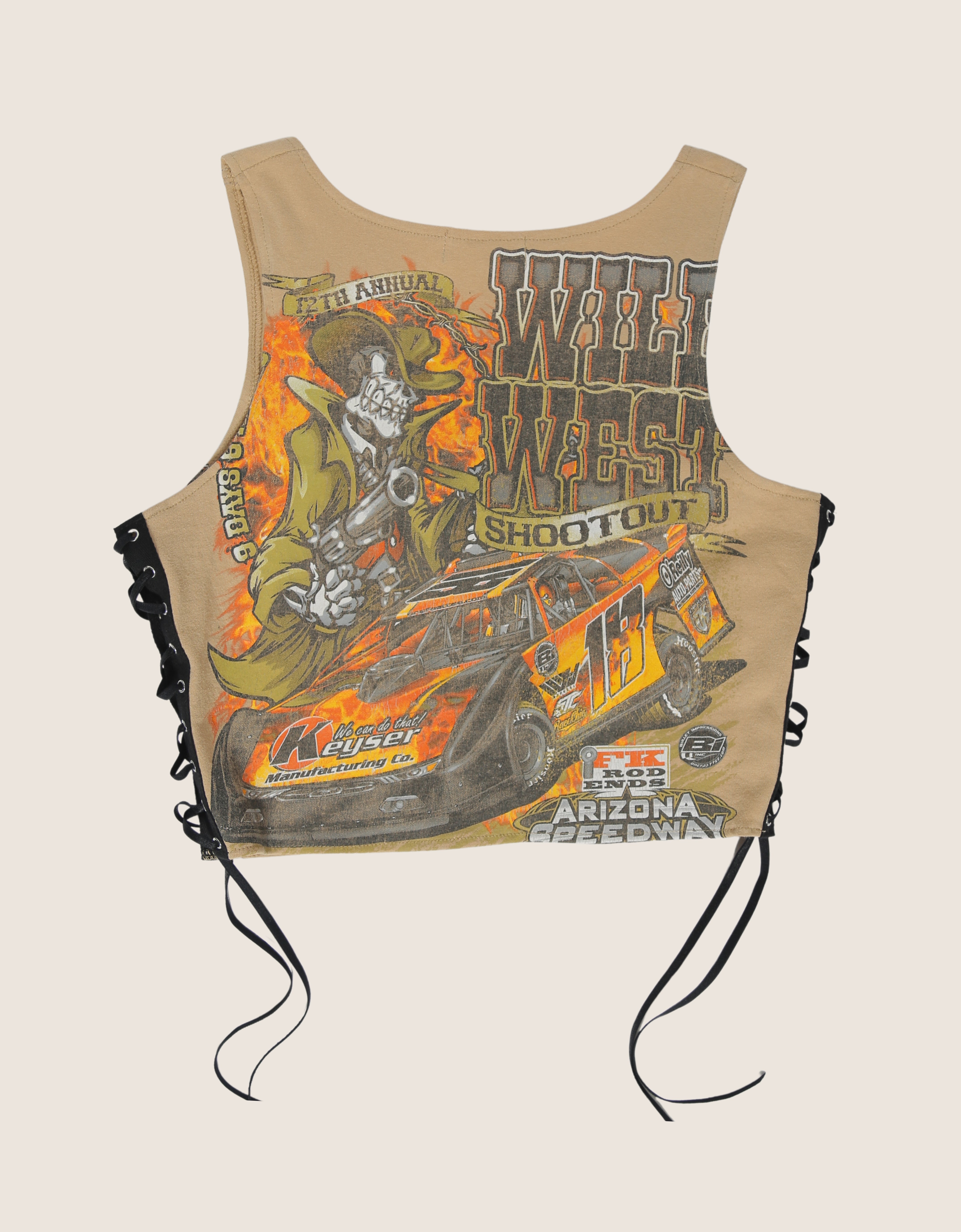 wild west racing all laced up reworked tank (M/L)