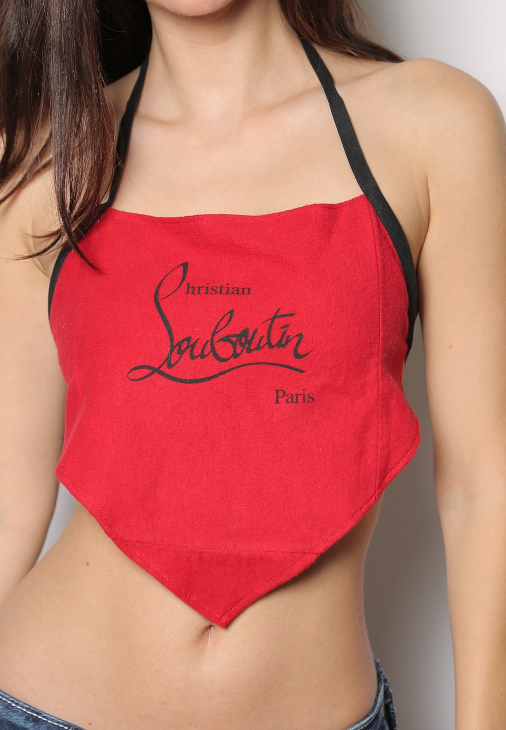 louboutin open back halter top