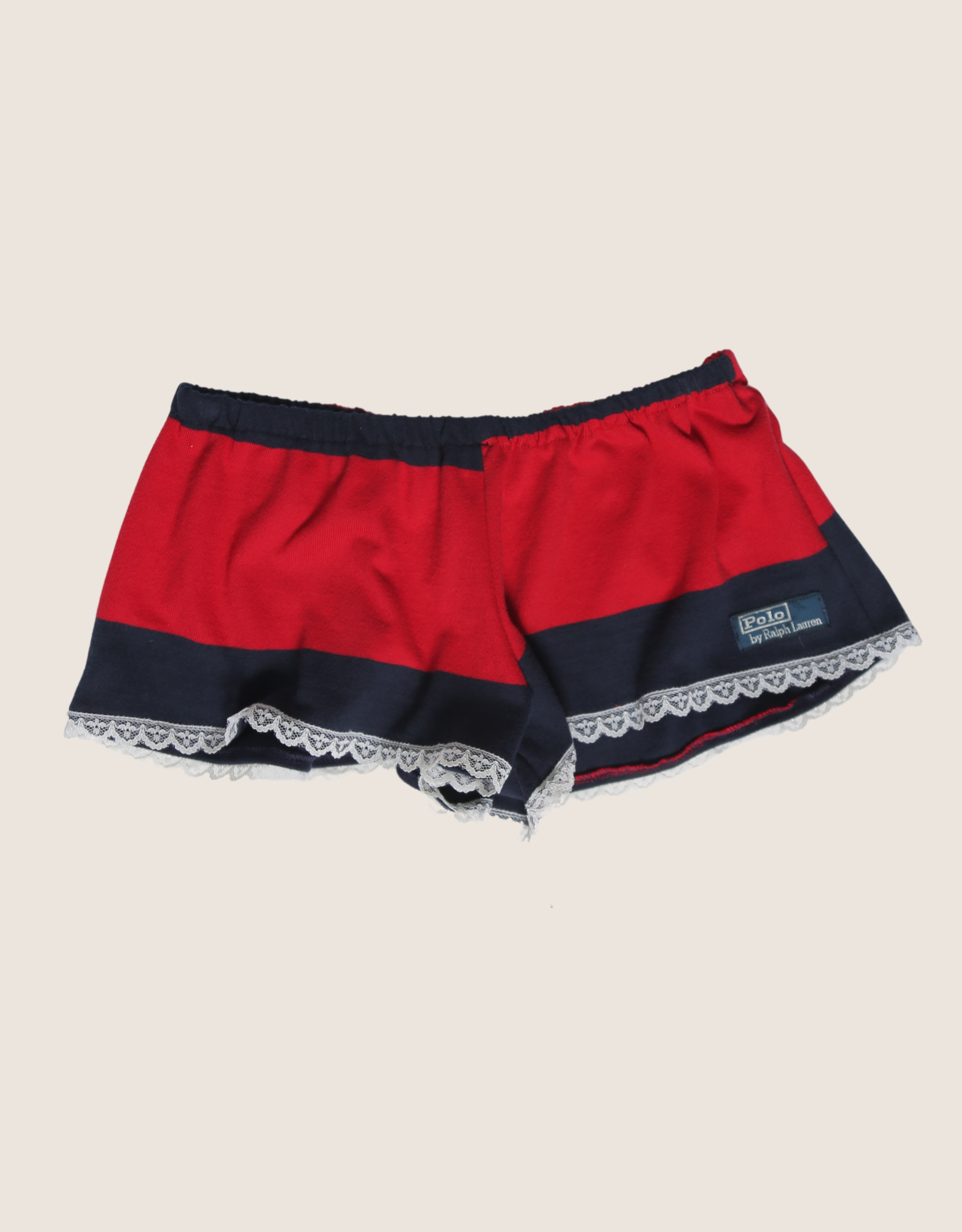 polo red/navy reworked mini shorts (XS)