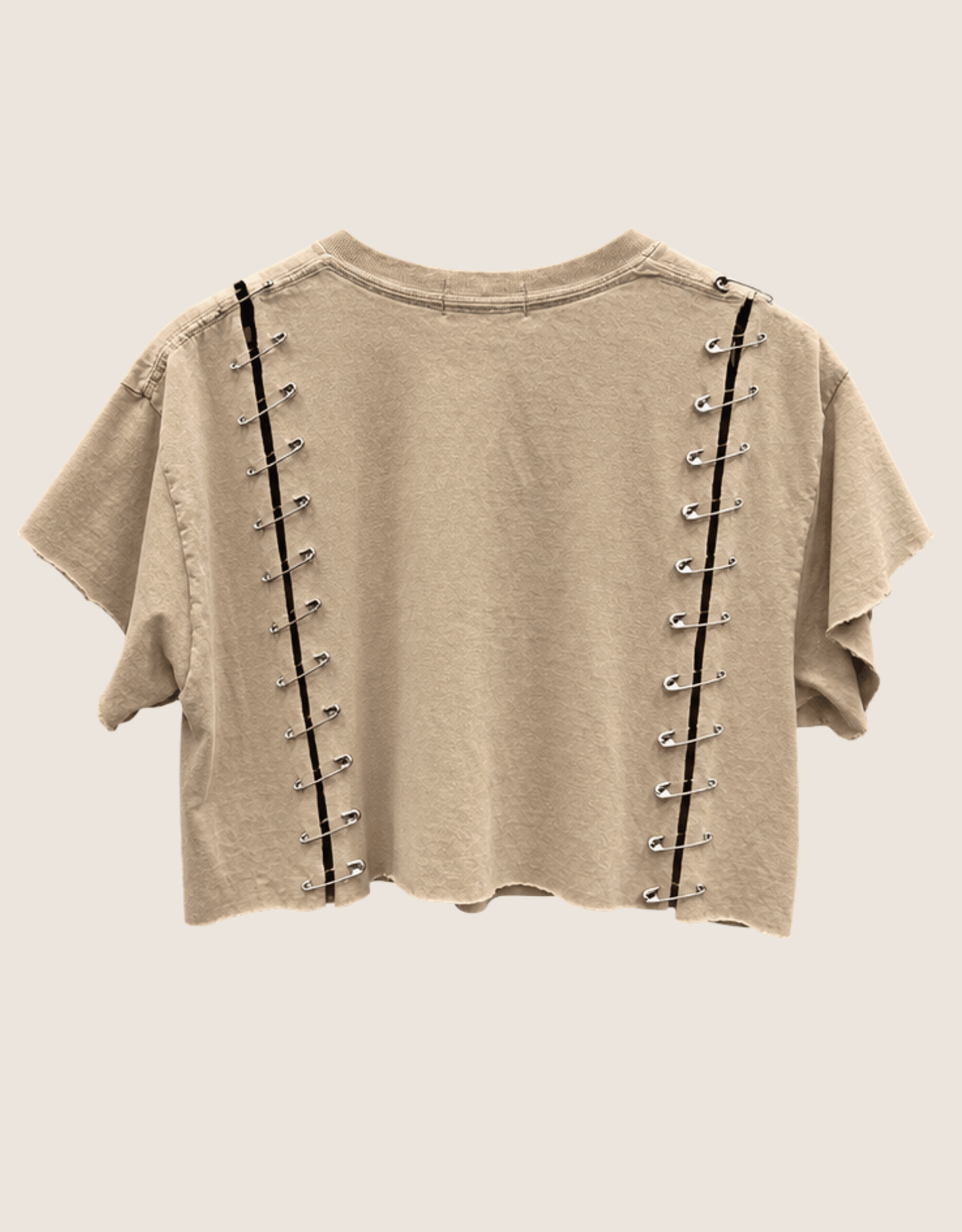 nirvana cropped tee with safety pins