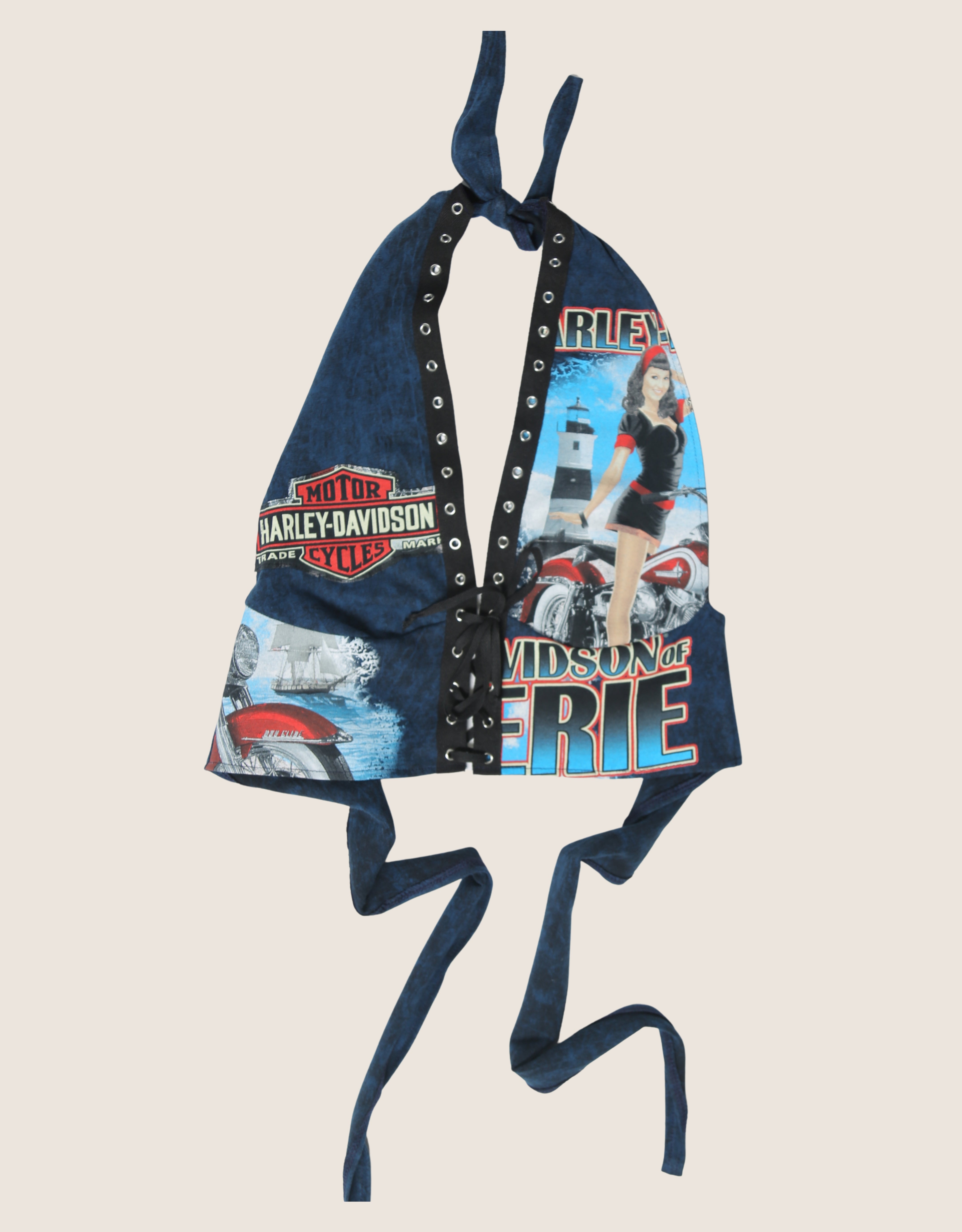 harley pin up plunge halter top