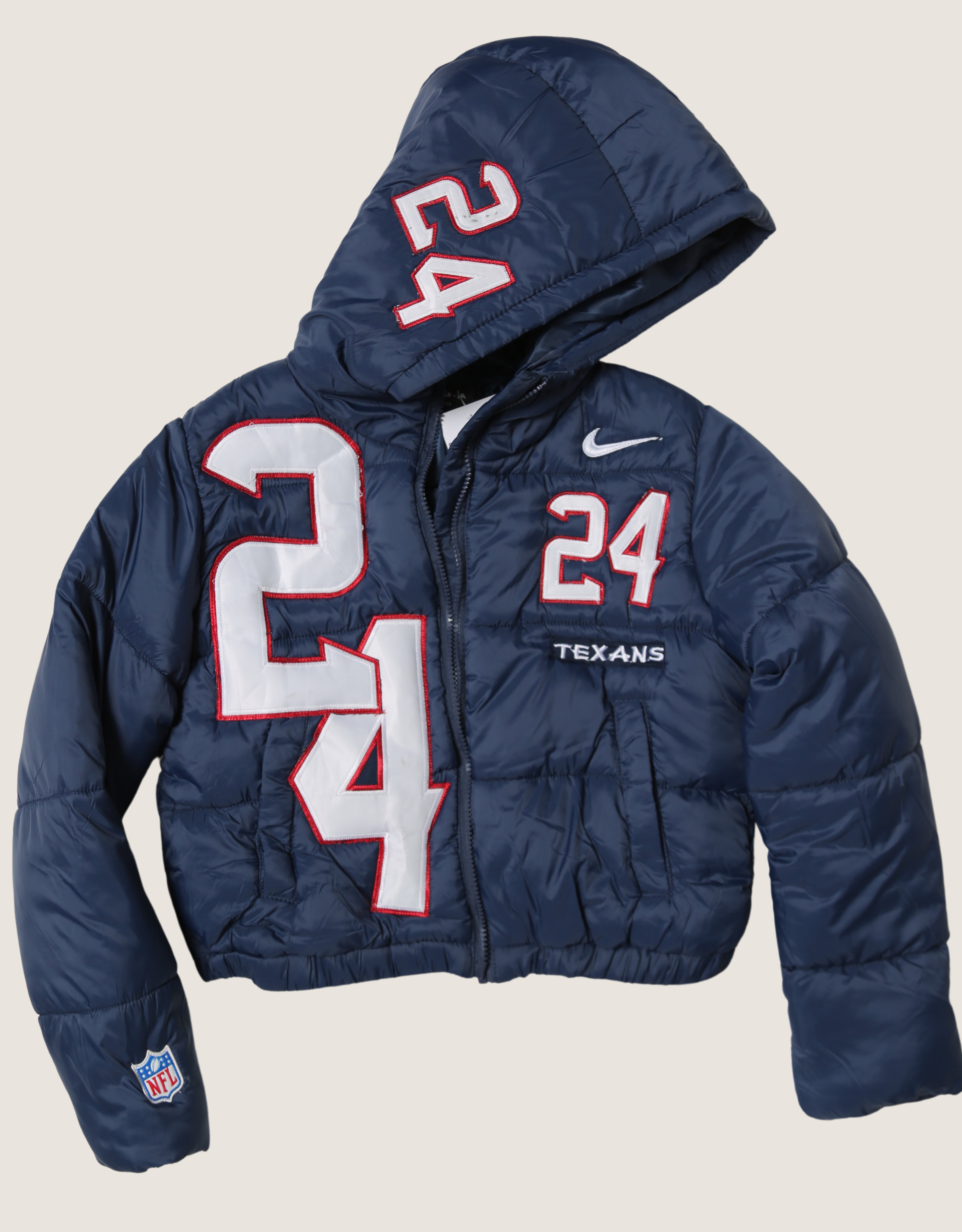 Houston Texans patched reworked puffer jacket