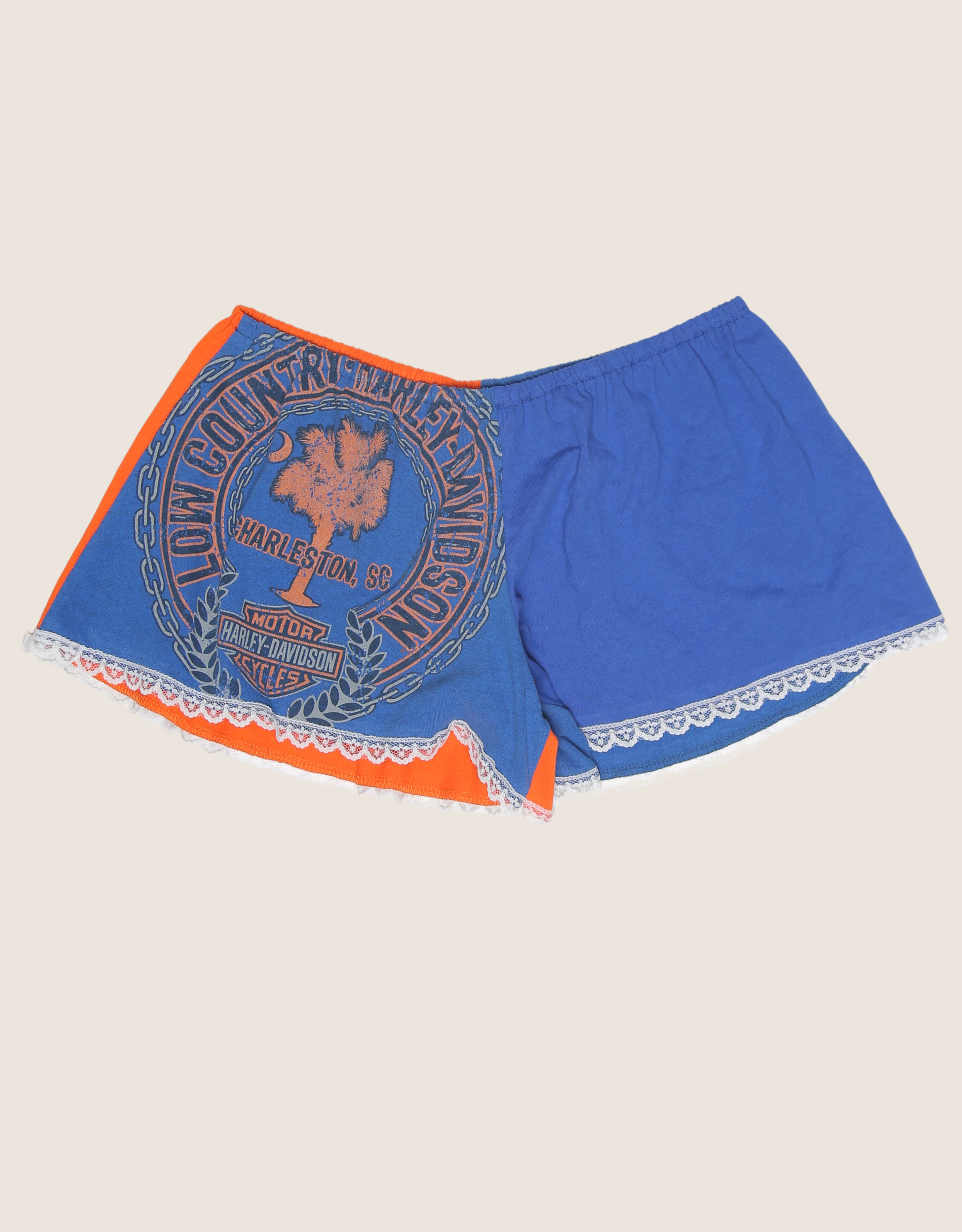 harley low country reworked mini shorts (M)
