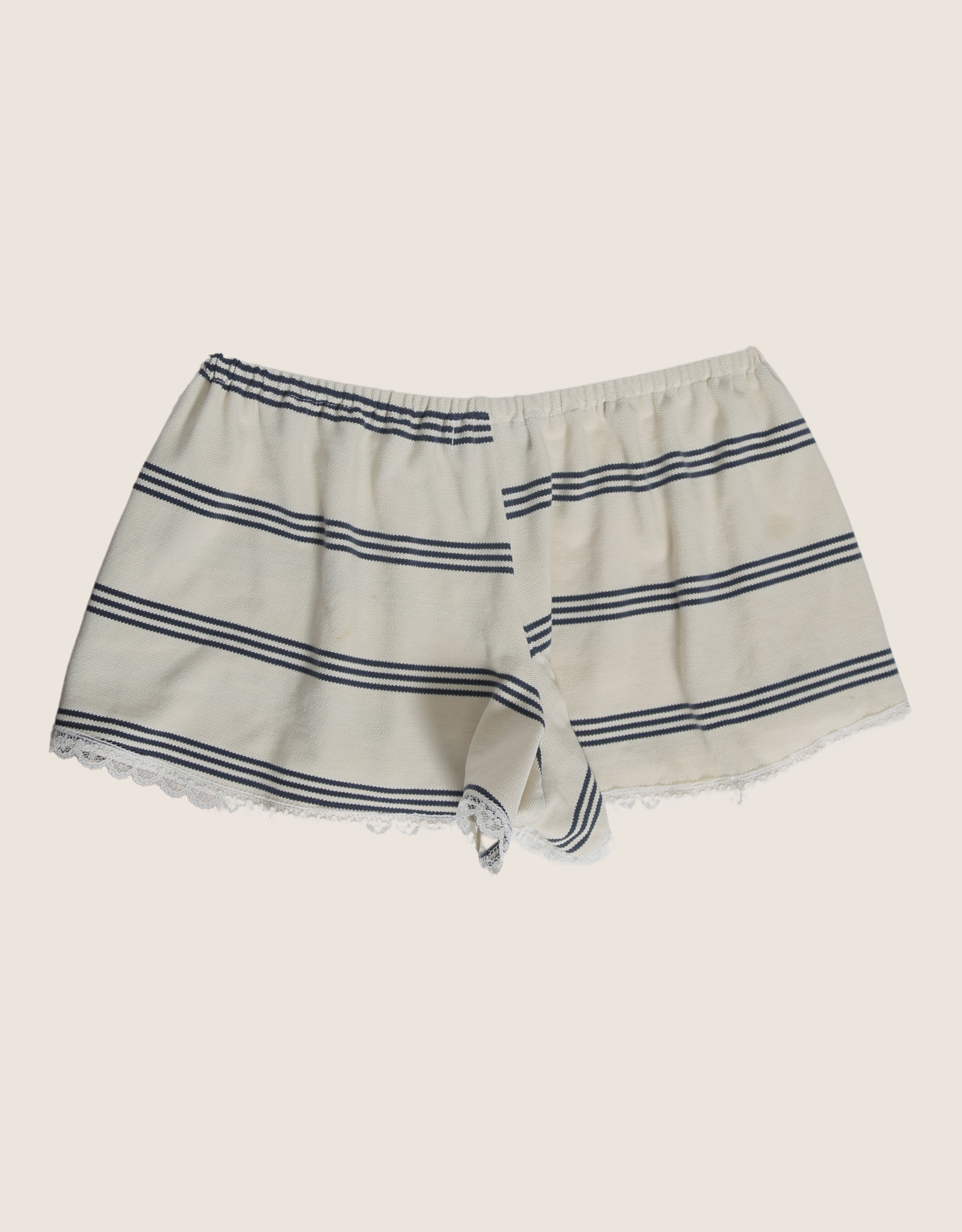 polo navy stripes reworked mini shorts (S)