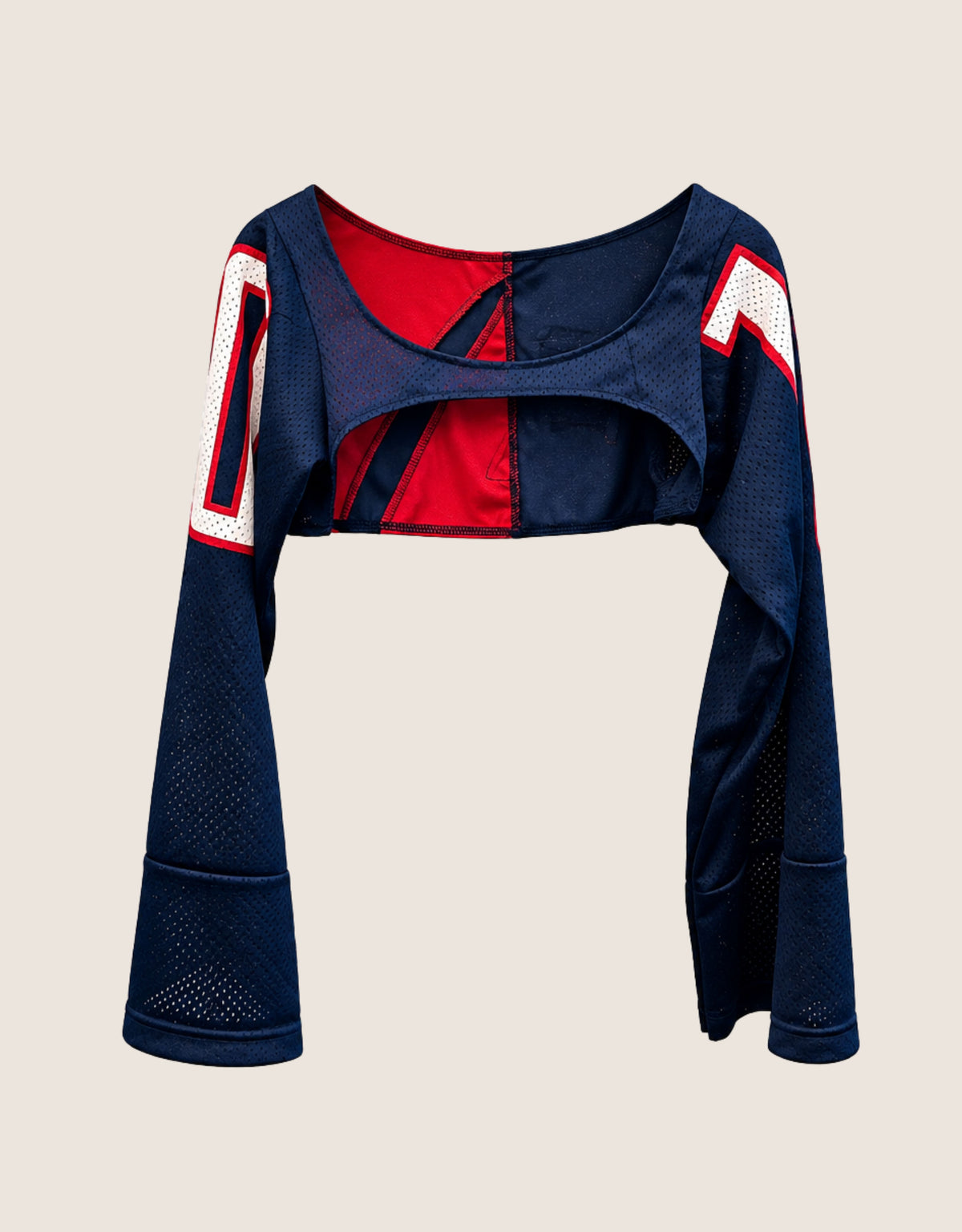 #10 long sleeve reworked jersey shrug (M)