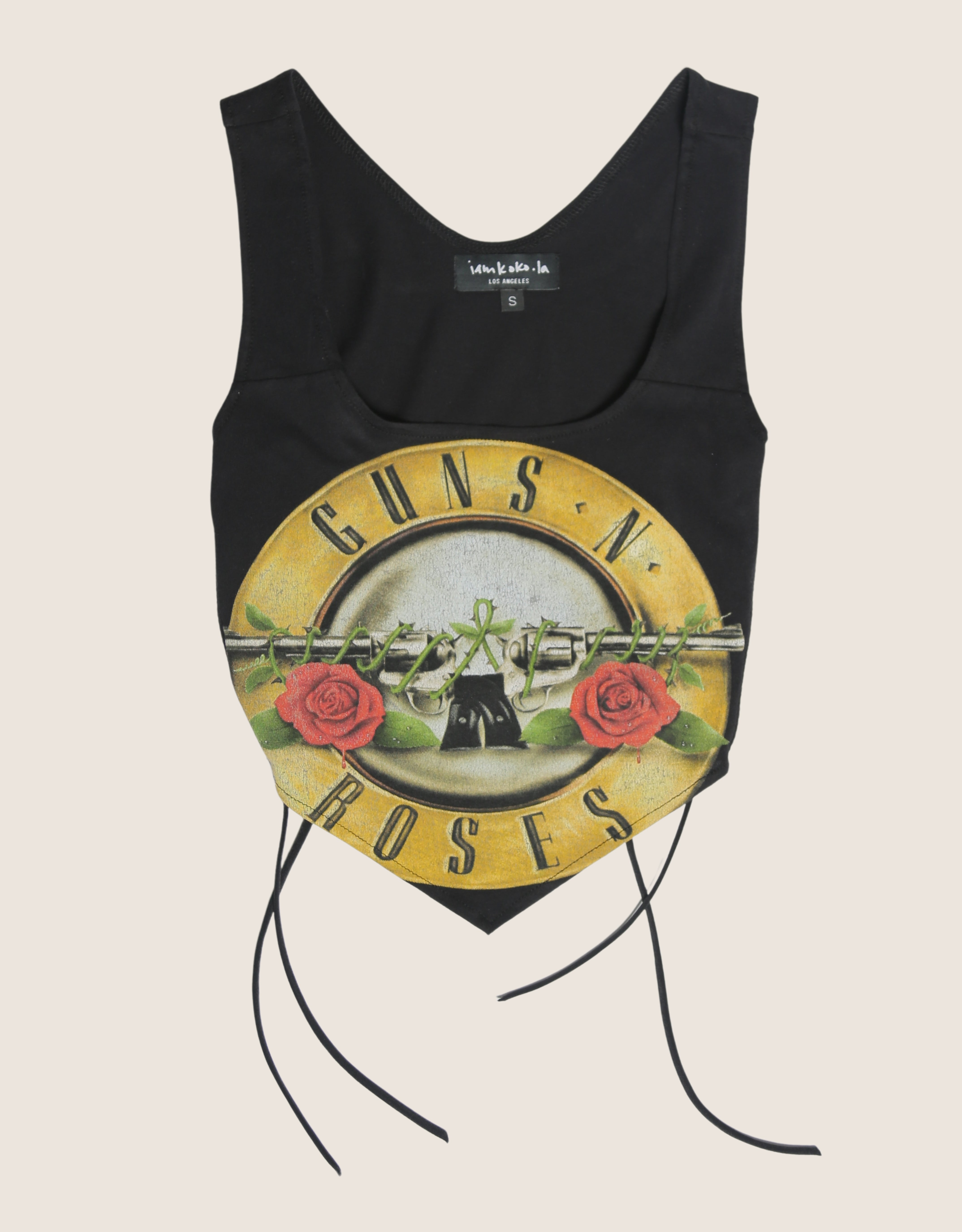guns n roses reworked side lace tank top (S)