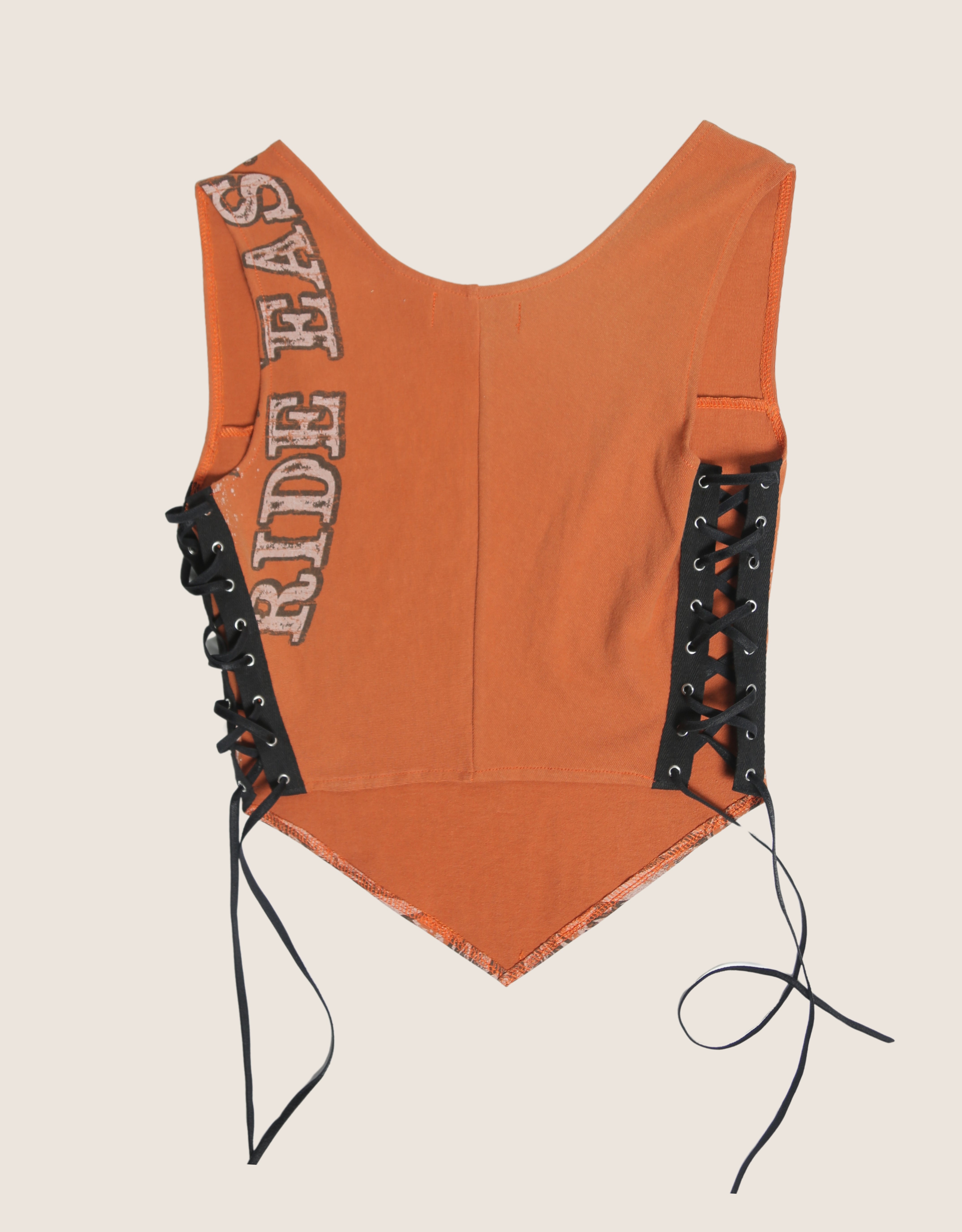 harley eagle reworked side lace tank top (L)