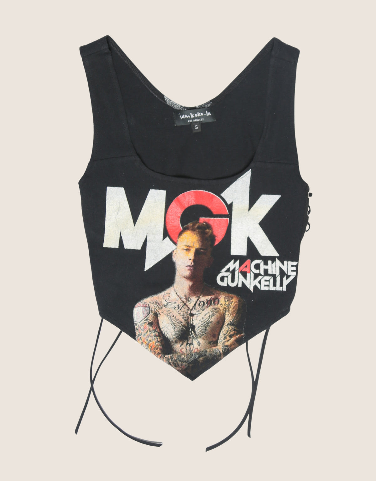 machine gun kelly reworked side lace tank top (S)
