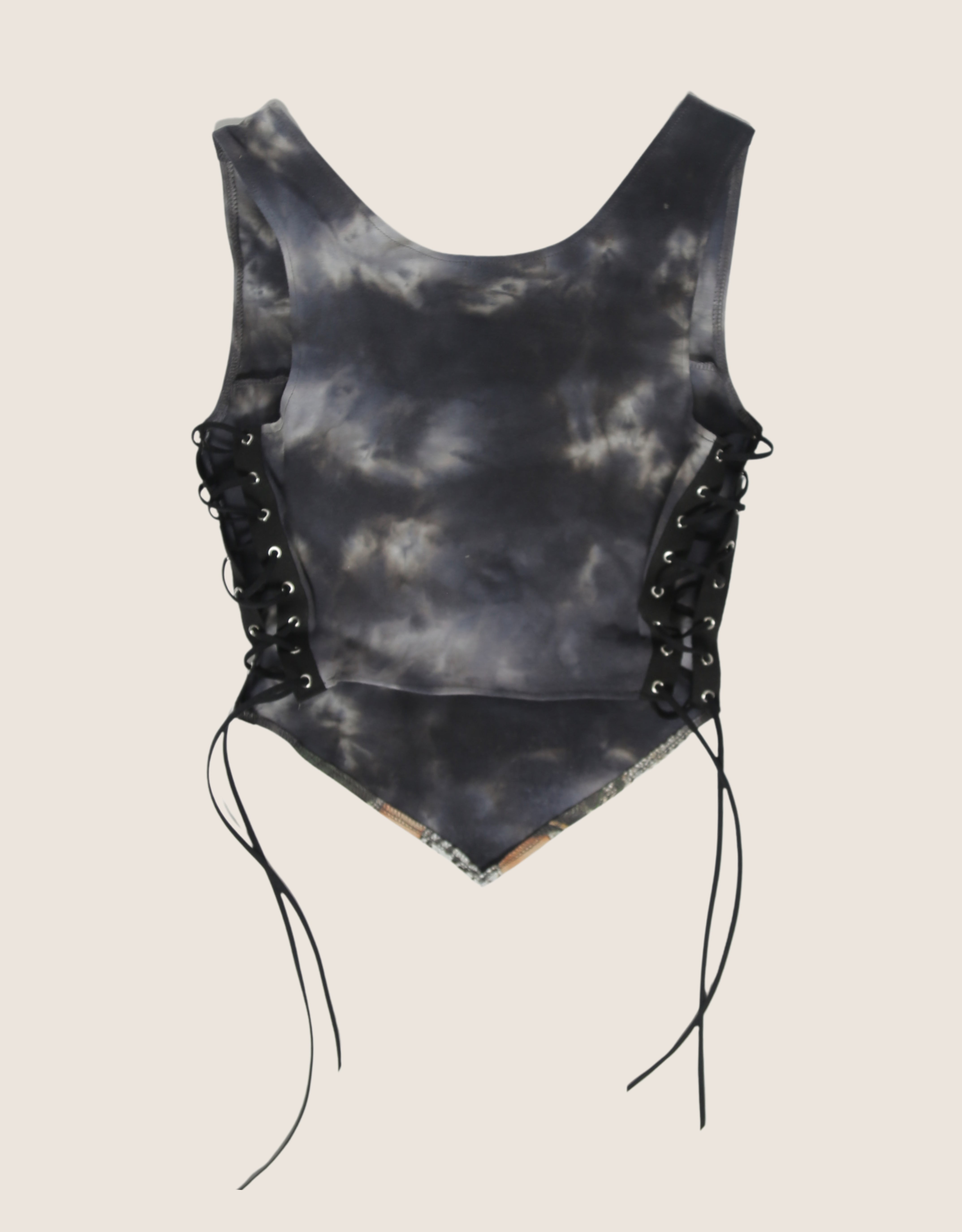 aaliyah reworked side lace tank top (M)