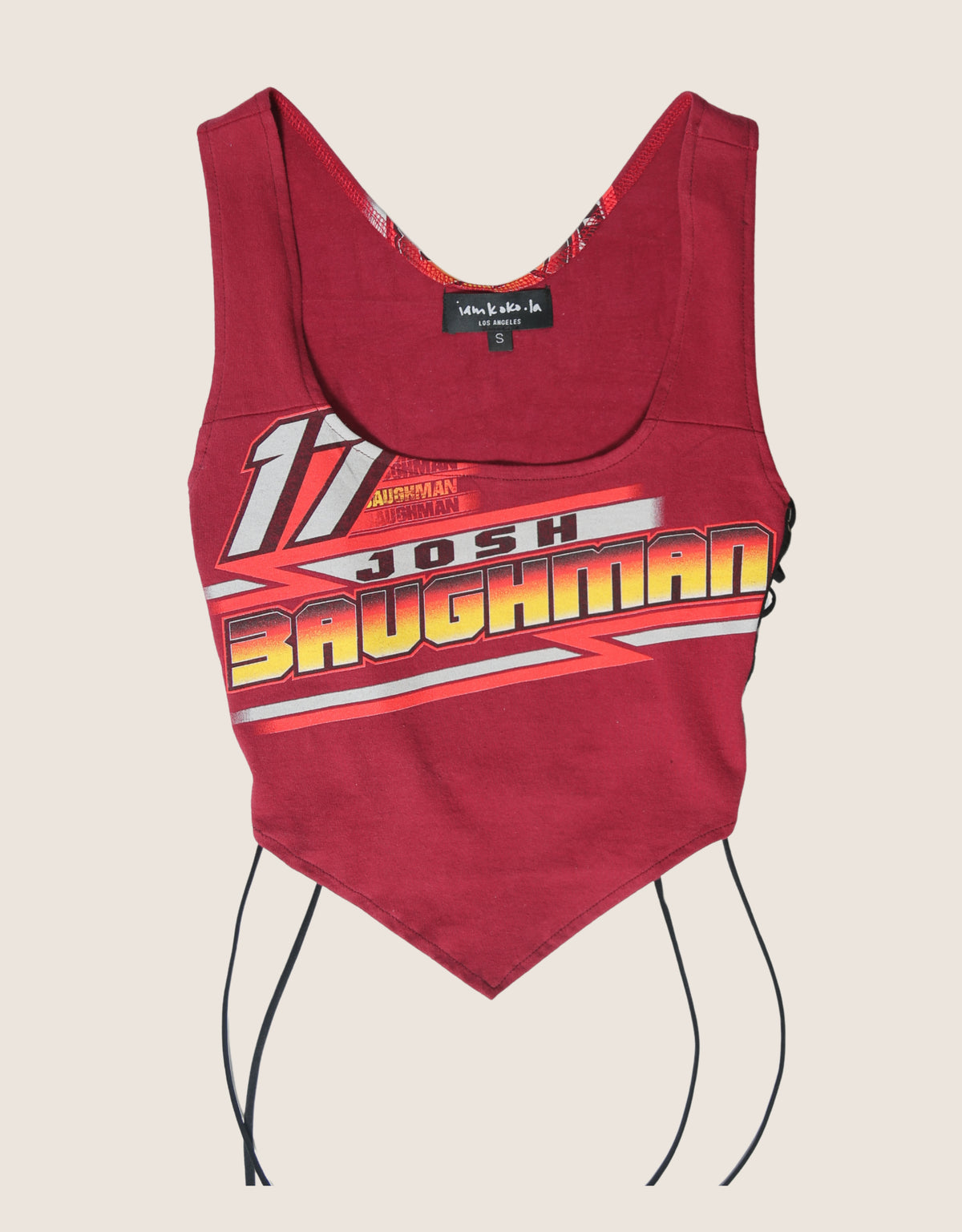 nascar #17 reworked side lace tank top (S)