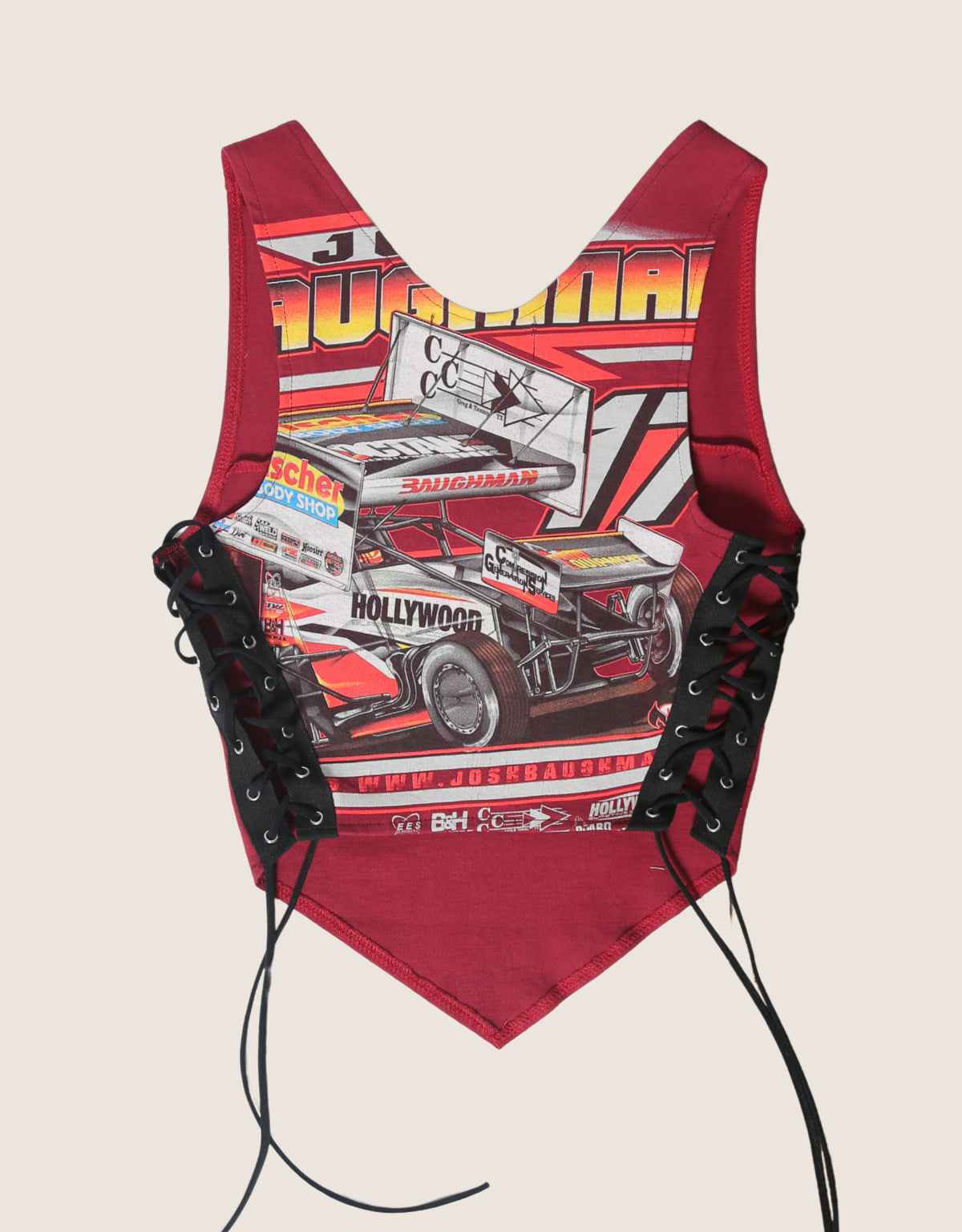 nascar #17 reworked side lace tank top (S)