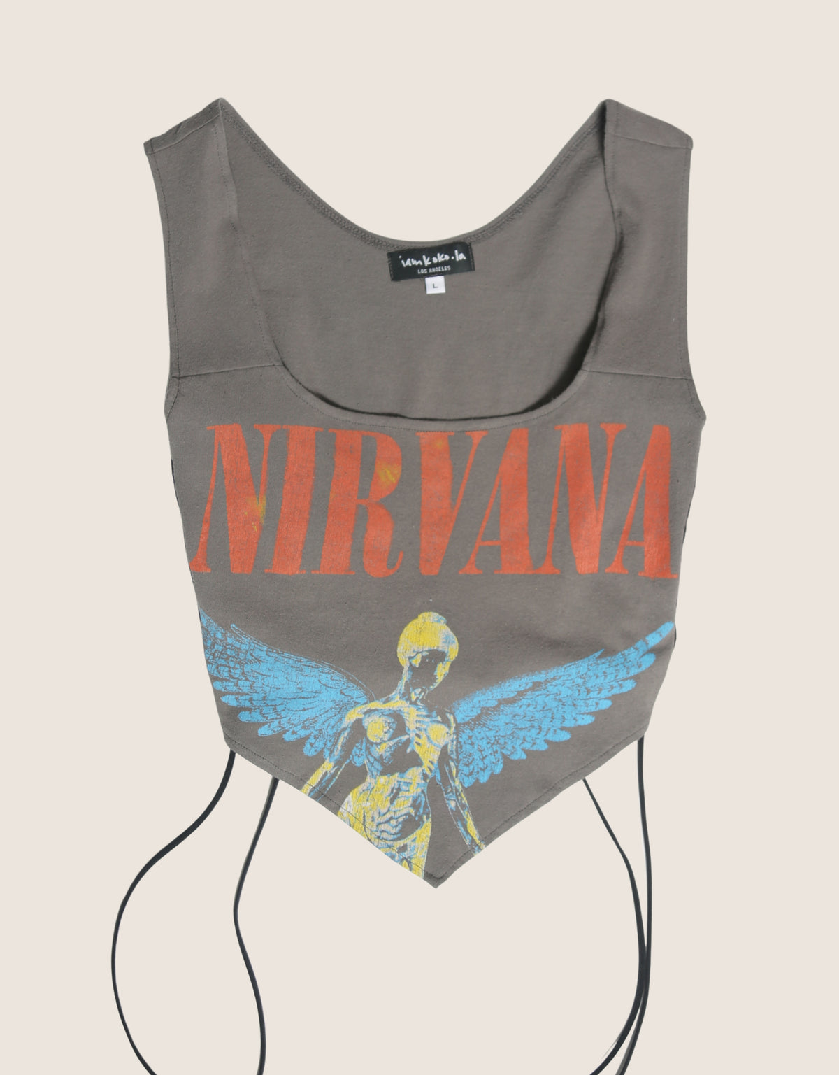 nirvana reworked side lace tank top (L)