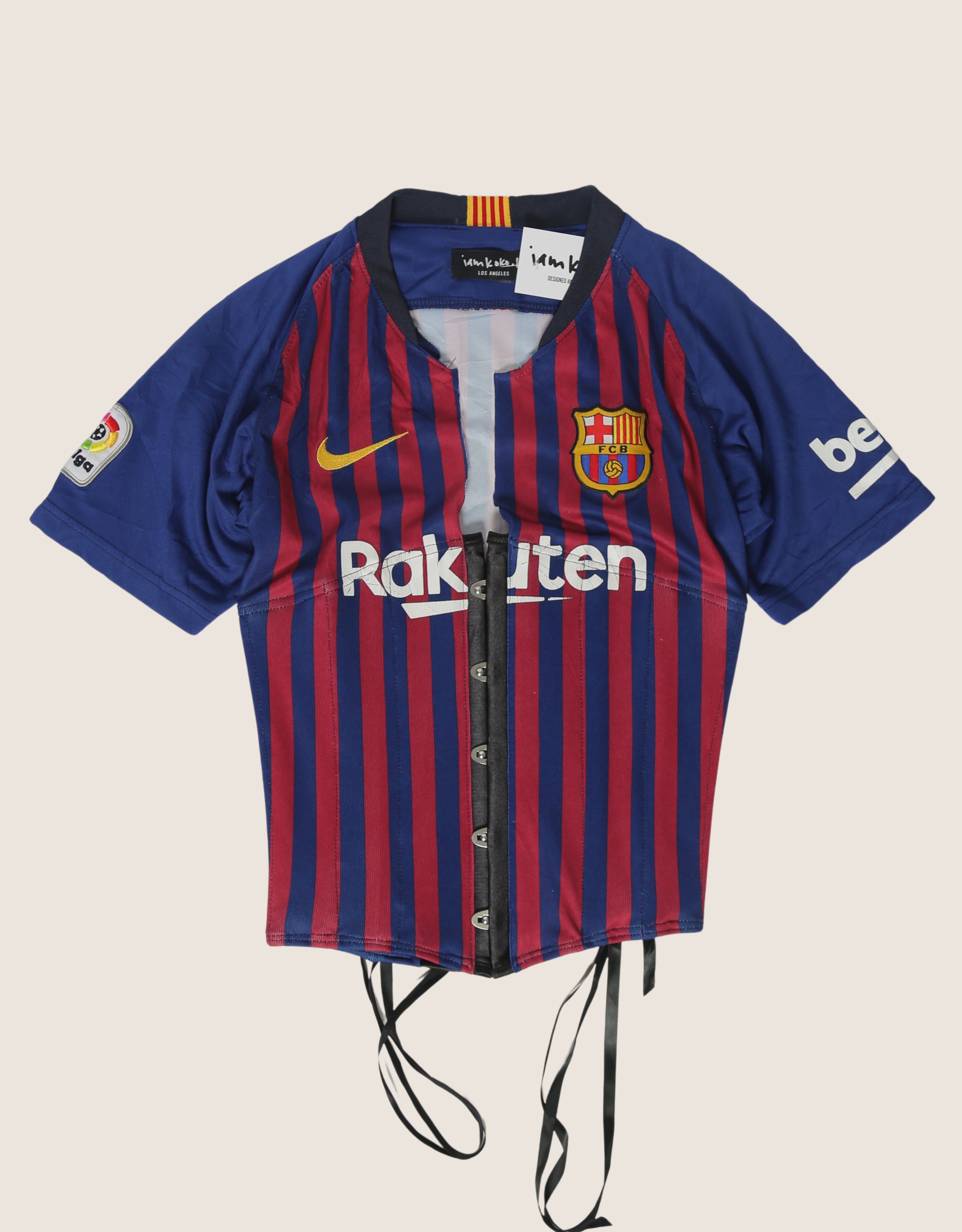 barcelona reworked snap corset soccer jersey (XS/S)