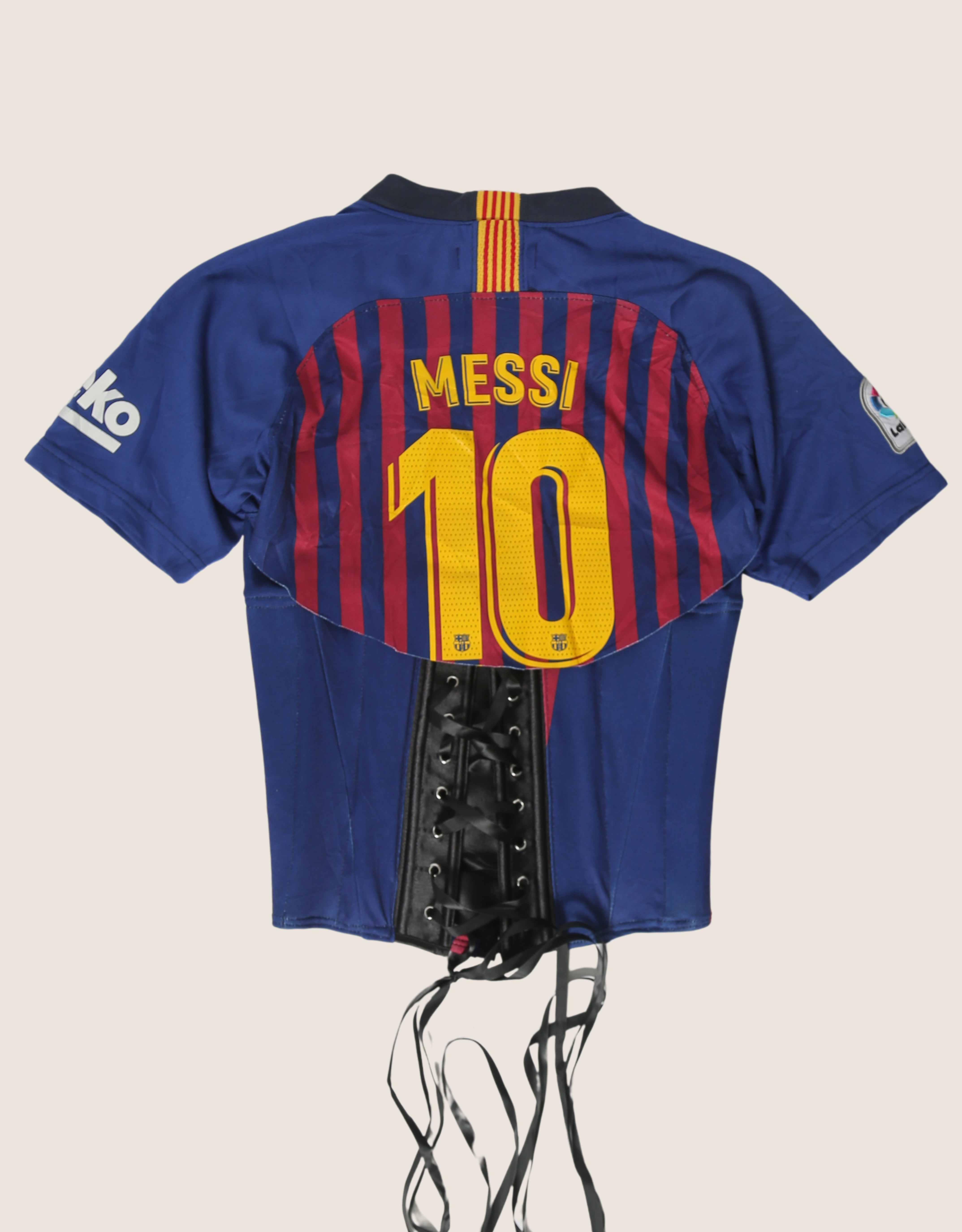 barcelona reworked snap corset soccer jersey (XS/S)