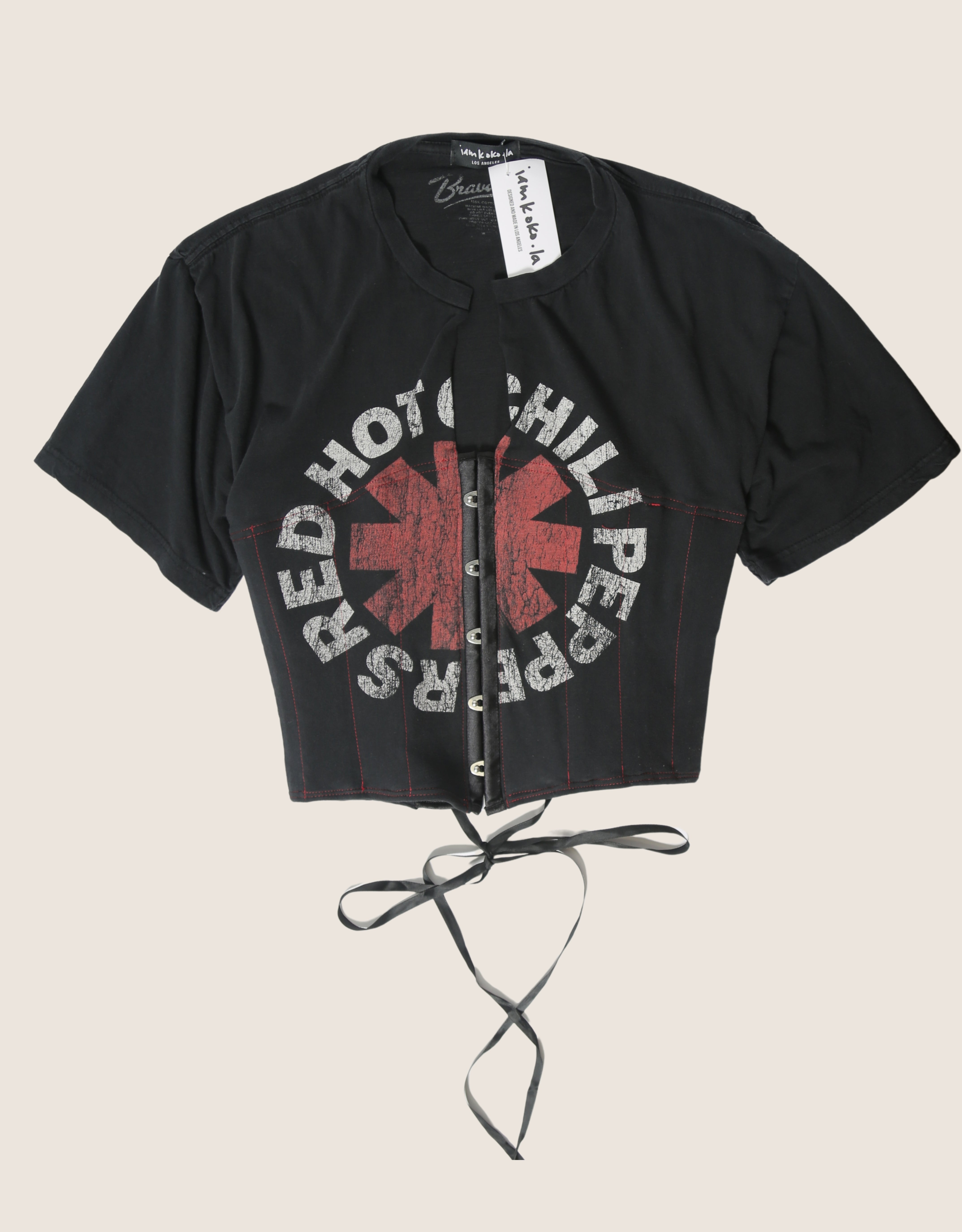 red hot chili peppers snap corset t shirt (M)