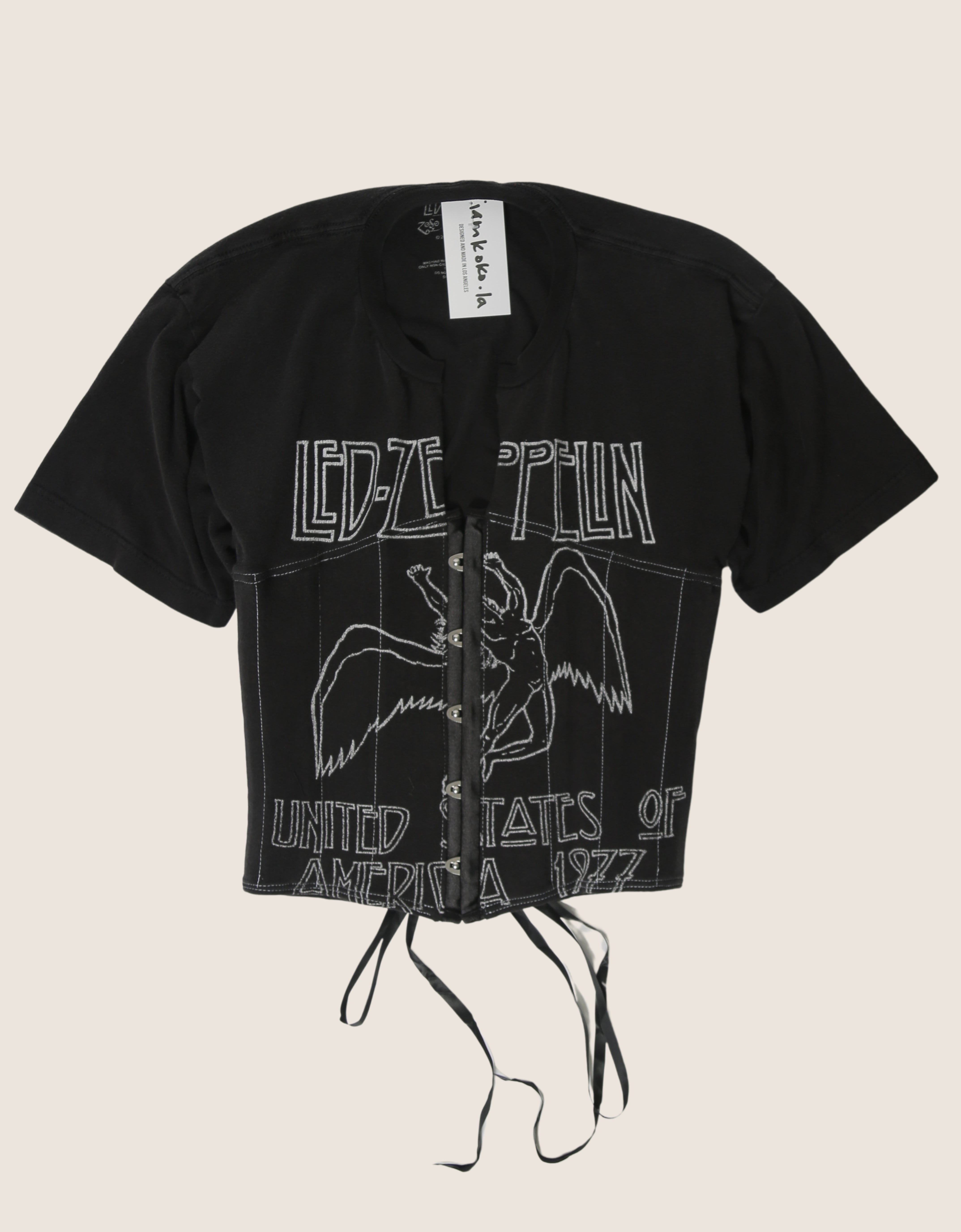 led zeppelin snap corset t shirt (M)