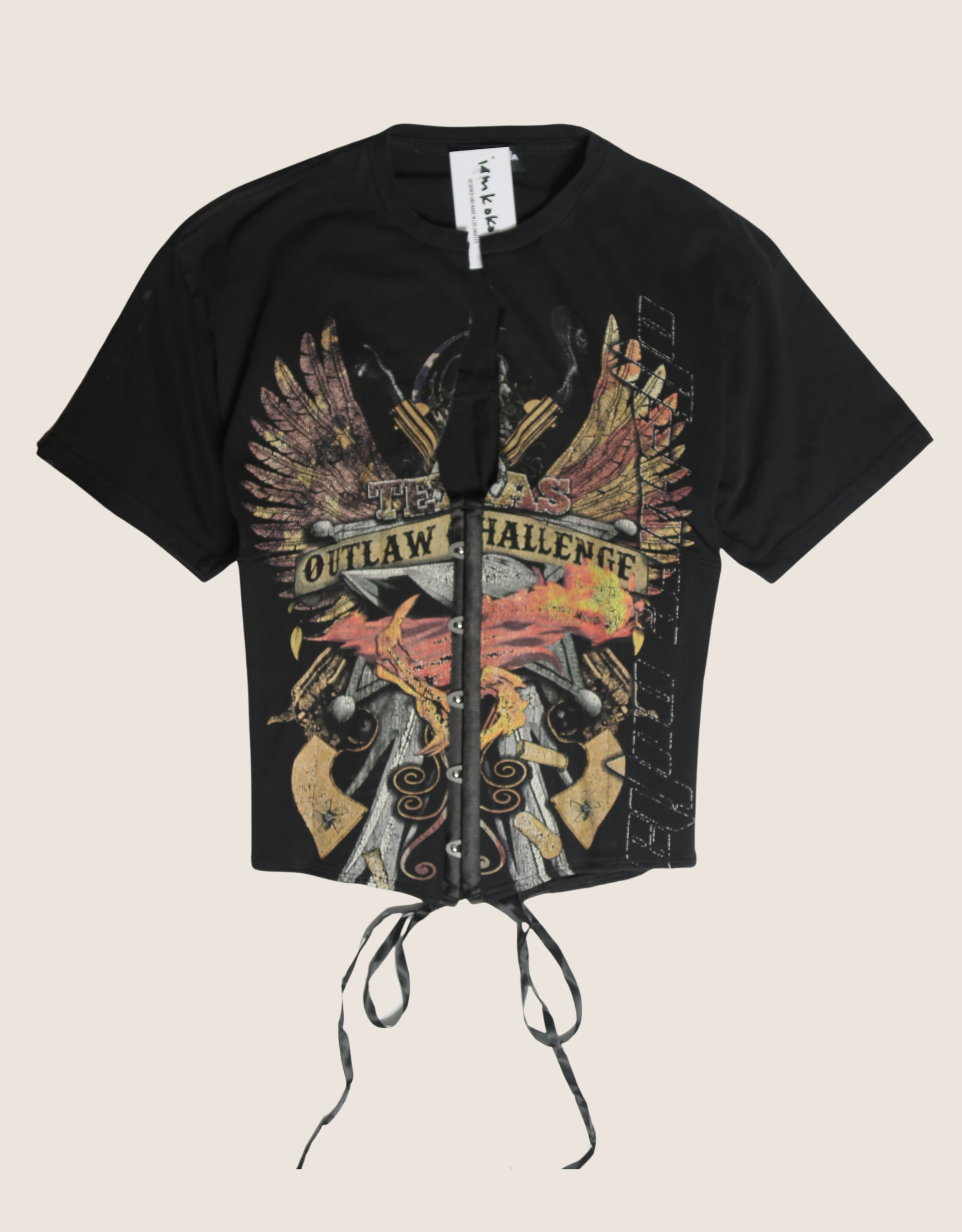 outlaw challenge snap corset t shirt (S)