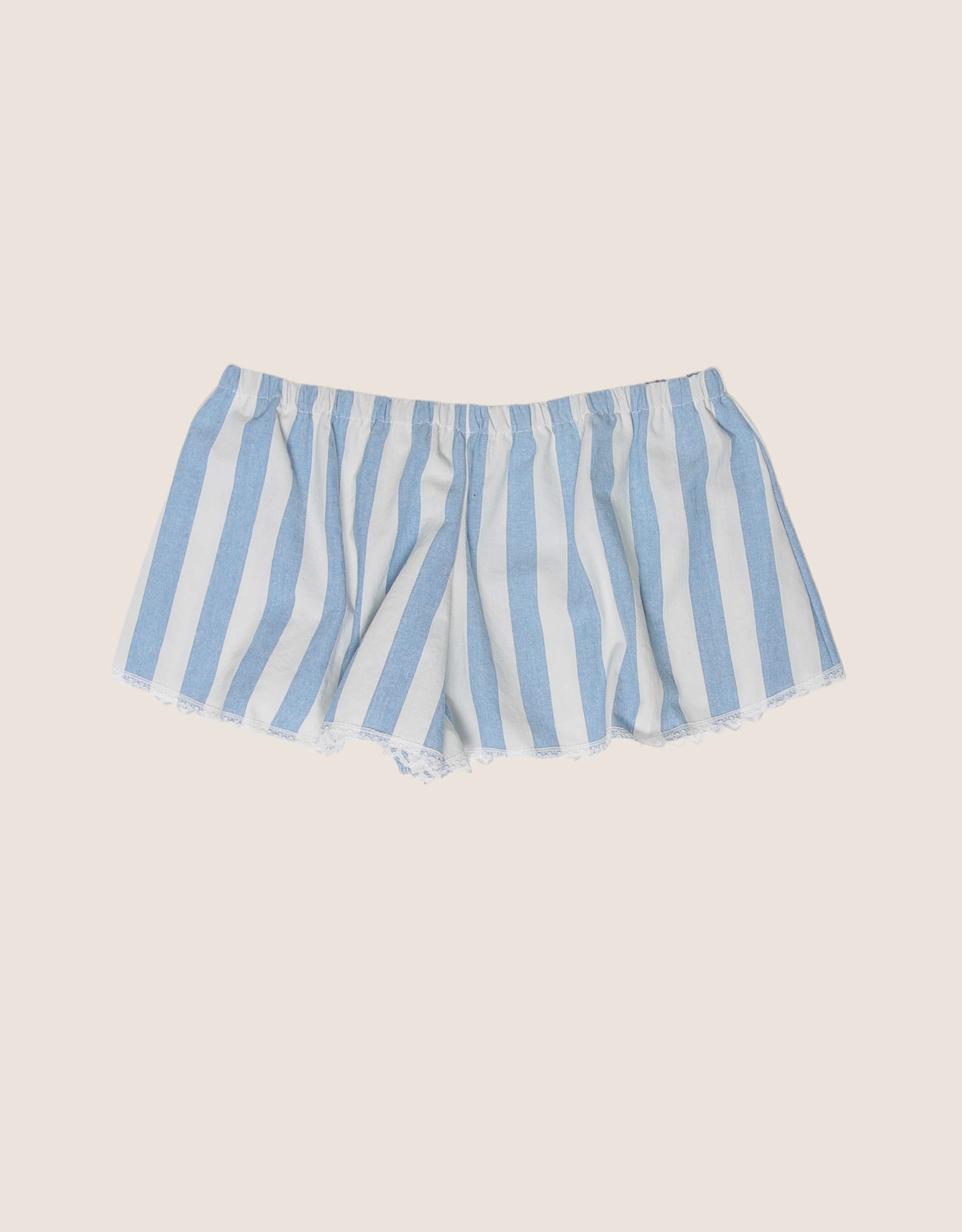 striped reworked mini shorts (m)