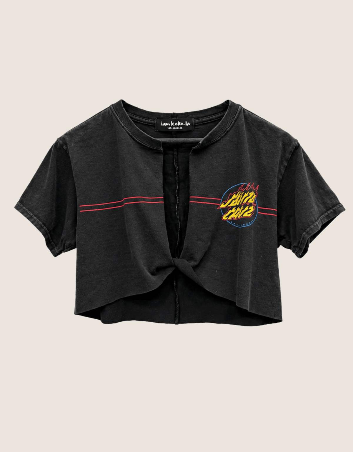 santa cruz skateboards cropped twist tee (M)