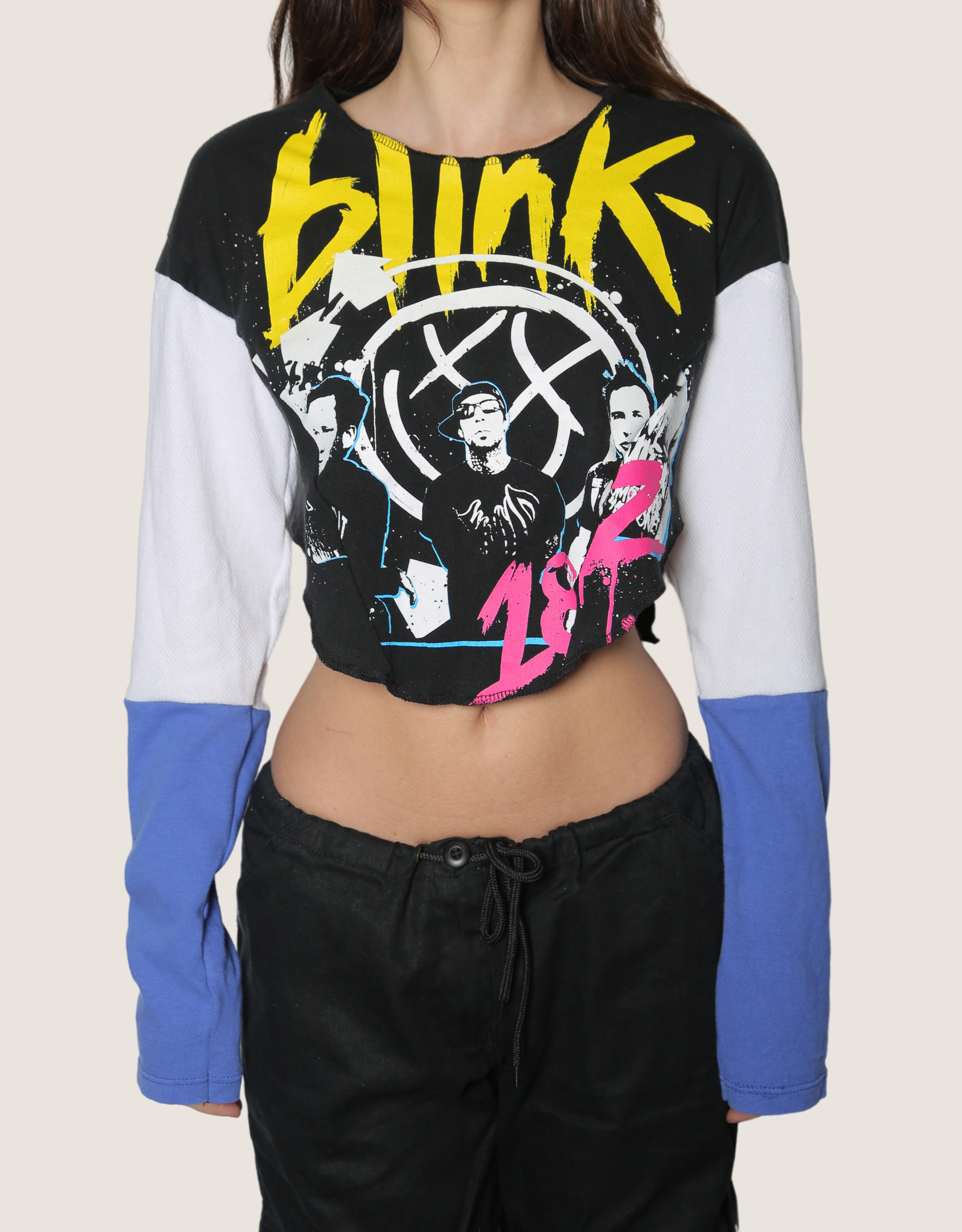 blink 182 reworked mixed pattern tee