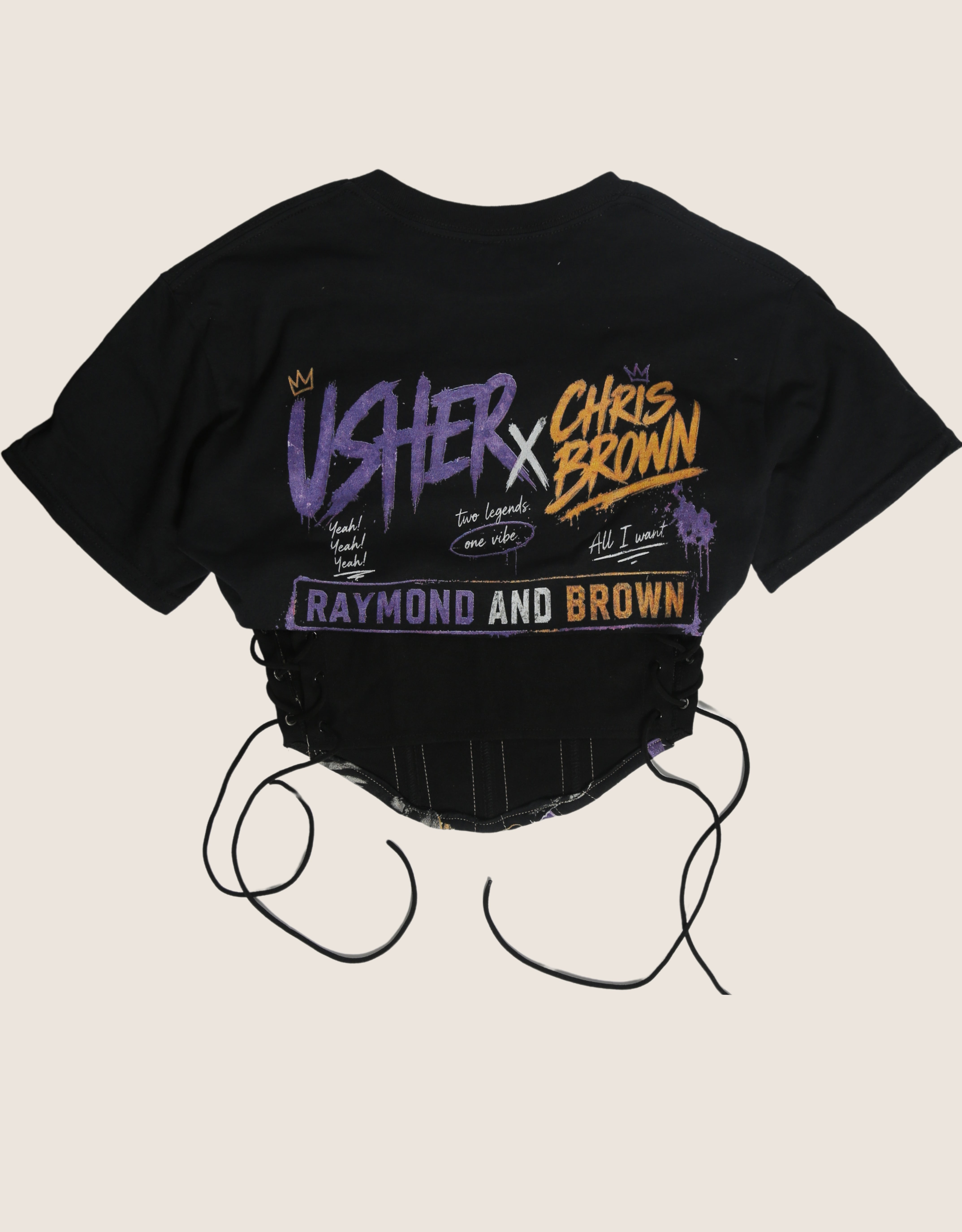 custom side lace Usher & Chris Brown corset