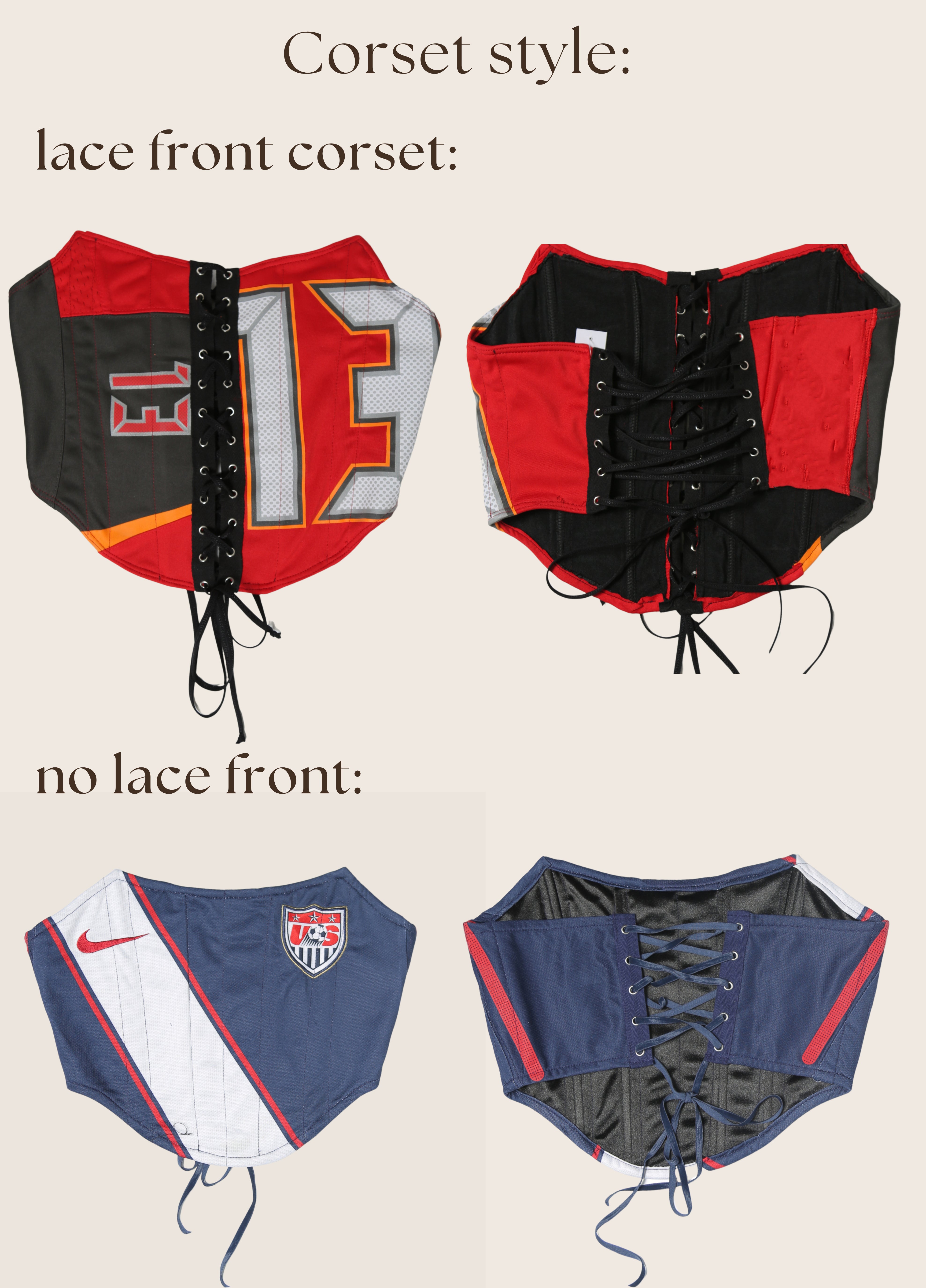 custom reworked lace front jersey corset | iamkoko.la